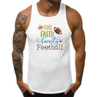 Fall Faith Family Football Thanksgiving Men Tank Top Daily Basic Casual Graphic - Seseable