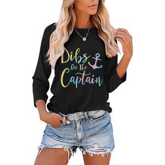 Dibs On The Captain Fire Captain Wife Girlfriend Sailing Women Baseball Tee Raglan Graphic Shirt - Thegiftio UK