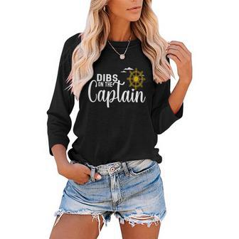 Funny Captain Wife Dibs On The Captain V12 Women Baseball Tee Raglan Graphic Shirt - Thegiftio UK
