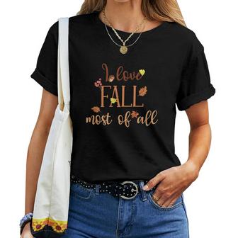 Autumn I Love Fall Most Of All Thanksgiving Women T-shirt Casual Daily Crewneck Short Sleeve Graphic Basic Unisex Tee