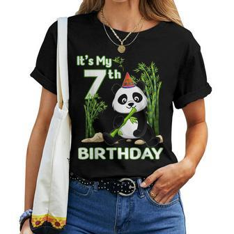 7Th Birthday 7 Years Old Party Animal Panda Lover Women T-shirt - Thegiftio UK