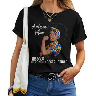 Autism Awareness Strong Mom Afro Mother Black Women V3 Women T-shirt - Thegiftio UK