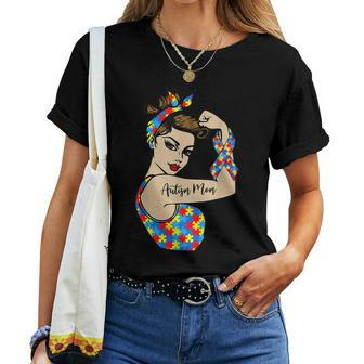 Autism Mom Unbreakable Rosie The Riveter Strong Woman Power V2 Women T-shirt - Thegiftio UK