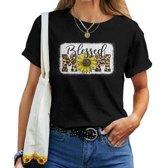 Blessed Mom Leopard Blessed Mom Sunflower Women T-shirt - Thegiftio UK