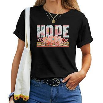 Boho Vintage Hope Wildflowers Design Women T-shirt - Seseable