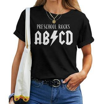 Cute For Preschool Teachers Abcd Rock Preschool Rocks Women T-shirt - Thegiftio UK
