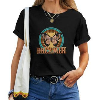 Dreamer Butterfly Retro Boho Design V2 Women T-shirt - Seseable