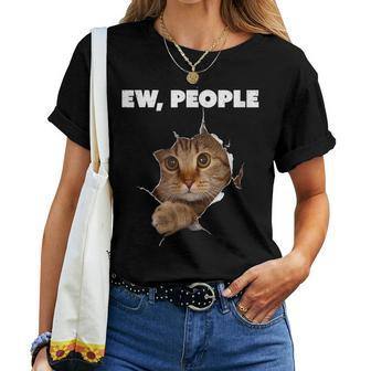 Ew People Cat Meow Kitty Cats Mom And Cat Dad Women T-shirt - Thegiftio UK