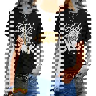 Football Mom Game Day Leopard Football Lovers Women T-shirt - Thegiftio