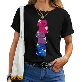 Gay Pride Cat Lgbt Kawaii Cats Pile Cute Anime Rainbow Flag V2 Women T-shirt - Thegiftio UK