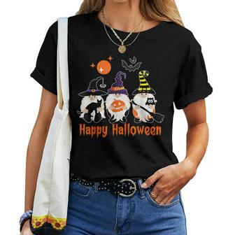 Gnome Autumn Pumpkin Fall Witch Happy Halloween Women T-shirt - Thegiftio UK