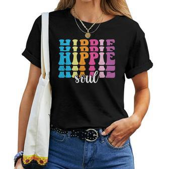 Hippie Awesome Color Hippie Soul Design Women T-shirt - Seseable