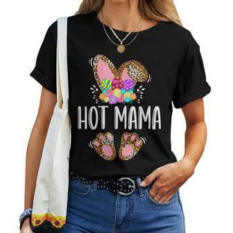Im The Hot Mama Bunny Matching Leopard Easter Eggs Women T-shirt - Thegiftio UK