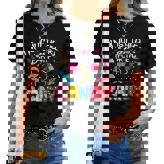 Im Just Here For The Candy Halloween Cute Lollipop Sweets Women T-shirt - Thegiftio