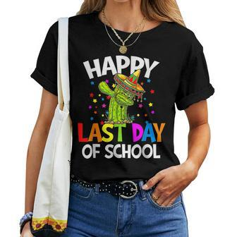 Last Day Of School Dabbing Cactus Teacher Student Graduation Women T-shirt - Thegiftio UK