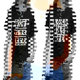 Lovely Cool Sarcastic Eat Sleep Pilates Repeat Women T-shirt - Thegiftio