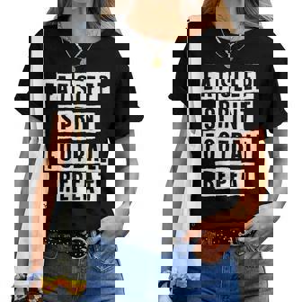 Lovely Cool Sarcastic Eat Sleep Sprint Football Repeat Women T-shirt - Thegiftio