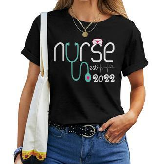 Nurse Est 2022 Rn Nursing School Graduation Graduate Women T-shirt - Thegiftio UK