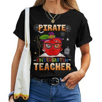 Pirate Kindergarten Teacher For Halloween Pirate Day Women T-shirt - Thegiftio UK