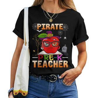 Pirate Pre-K Teacher For Halloween Pirate Day Women T-shirt - Thegiftio UK
