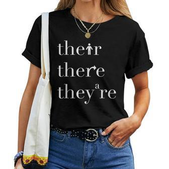 There Their Theyre English Teacher Grammar Teacher Women T-shirt - Thegiftio UK