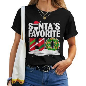 Santas Favorite Ho Xmas Christmas Santa Hat Women T-shirt