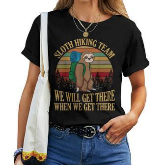 Sloth Hiking Team We Will Get There When We Get There V2 Women T-shirt - Thegiftio UK