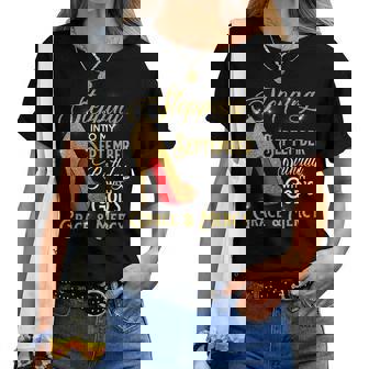 Stepping Into My September Birthday With Gods Grace Mercy Women T-shirt - Thegiftio