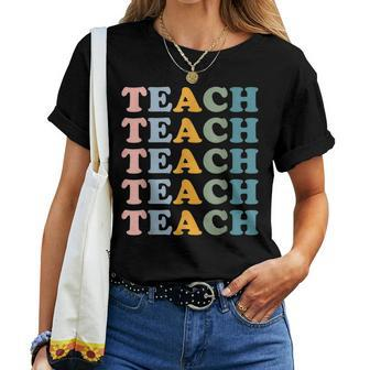 Teach Boho Teacher Crewneck Elementary School Teacher Women T-shirt - Thegiftio UK