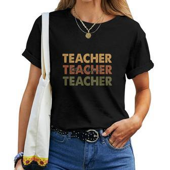 Thankful Teacher Job Sweater Fall Present Women T-shirt - Seseable