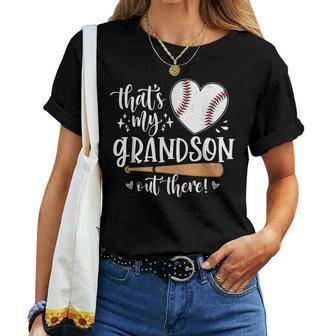 Thats My Grandson Out There Baseball Grandma Women T-shirt - Thegiftio UK