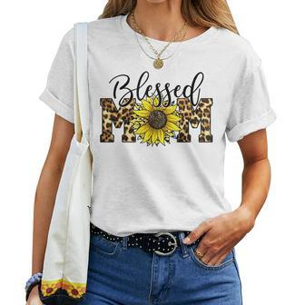 Blessed Mom Leopard Blessed Mom Sunflower V2 Women T-shirt - Thegiftio UK