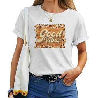 Boho Vintage Retro Vintage Good Vibes Women T-shirt - Seseable