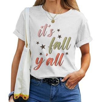 Funny Its Fall Yall Season Present Women T-shirt - Seseable