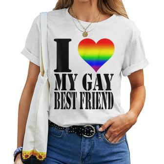 I Love My Gay Best Friend Rainbow Flag Lgbtq Pride Women T-shirt - Thegiftio UK