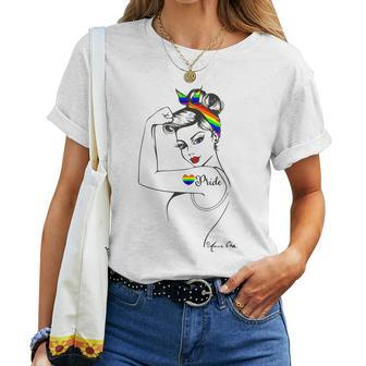 Pride Lgbt Girl Power Pin Up Art Modern Rosie Women T-shirt - Thegiftio UK