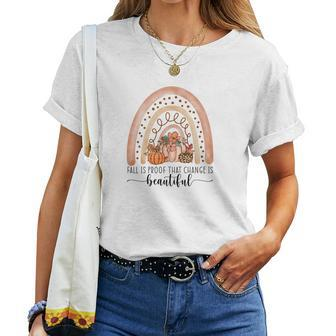 Vintage Autumn Fall Is Proof That Change Is Beautiful Women T-shirt - Seseable