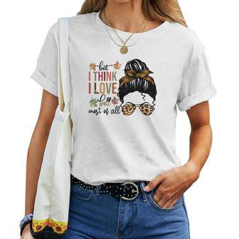 Vintage Autumn But I Think I Love Fall Most Of All Women T-shirt - Seseable