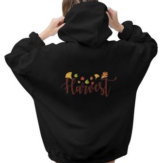 Autumn Harvest Fall Gifts Aesthetic Words Graphic Back Print Hoodie Gift For Teen Girls