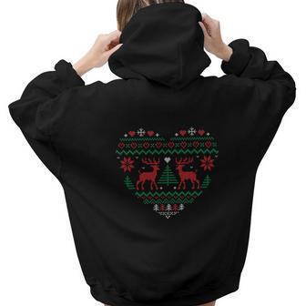 Christmas Heart Christmas Lover Gifts Aesthetic Words Graphic Back Print Hoodie Gift For Teen Girls