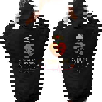 Cna Life Nurse Heartbeat Job Fall Pumpkin Aesthetic Words Graphic Back Print Hoodie Gift For Teen Girls - Seseable