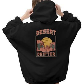Desert Drifter Retro Vintage Design V2 Aesthetic Words Graphic Back Print Hoodie Gift For Teen Girls - Seseable