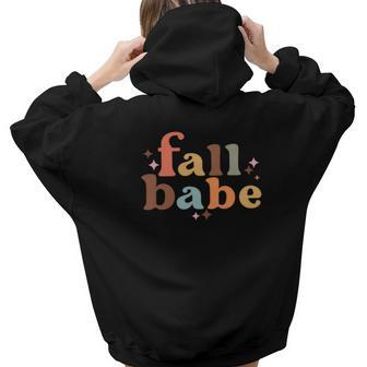 Fall Babe Colorful Sparkling Official Design Aesthetic Words Graphic Back Print Hoodie Gift For Teen Girls - Seseable