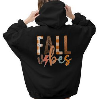 Fall Vibes Autumn Vibes Aesthetic Words Graphic Back Print Hoodie Gift For Teen Girls - Seseable
