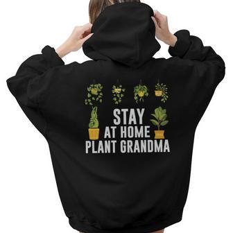Gardening Stay At Home Plant Grandma Design Aesthetic Words Graphic Back Print Hoodie Gift For Teen Girls - Seseable