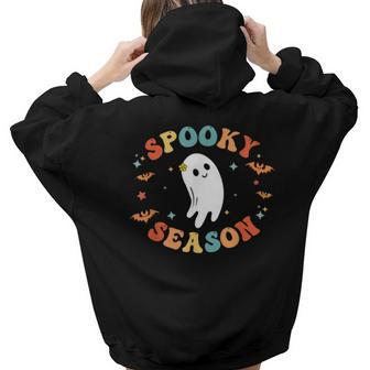 Groovy Spooky Season Halloween Costume For Women Halloween Aesthetic Words Graphic Back Print Hoodie Gift For Teen Girls - Thegiftio UK