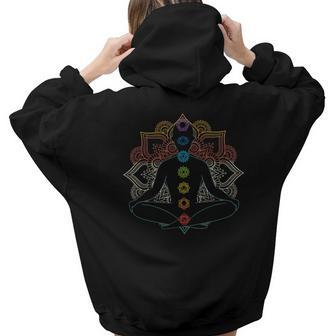 Hippie Beautiful Peace In Meditation Idea Gift Aesthetic Words Graphic Back Print Hoodie Gift For Teen Girls - Seseable