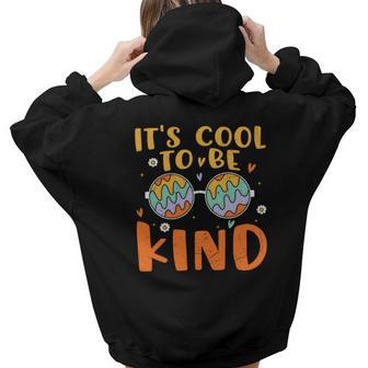Hippie It_S Cool To Be Kind Colorful Glass Design Aesthetic Words Graphic Back Print Hoodie Gift For Teen Girls - Seseable