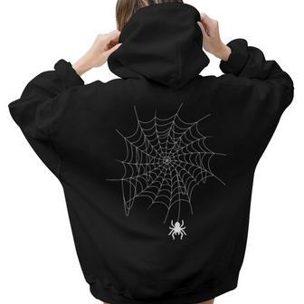 Spider Web Lazy Diy Halloween Costume Spooky Insect Hoodie Words Graphic Back Print Hoodie Gift For Teen Girls Women - Seseable
