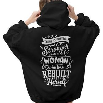Strong Woman There Is Nothing Stronger Than A Woman V2 Aesthetic Words Graphic Back Print Hoodie Gift For Teen Girls - Seseable